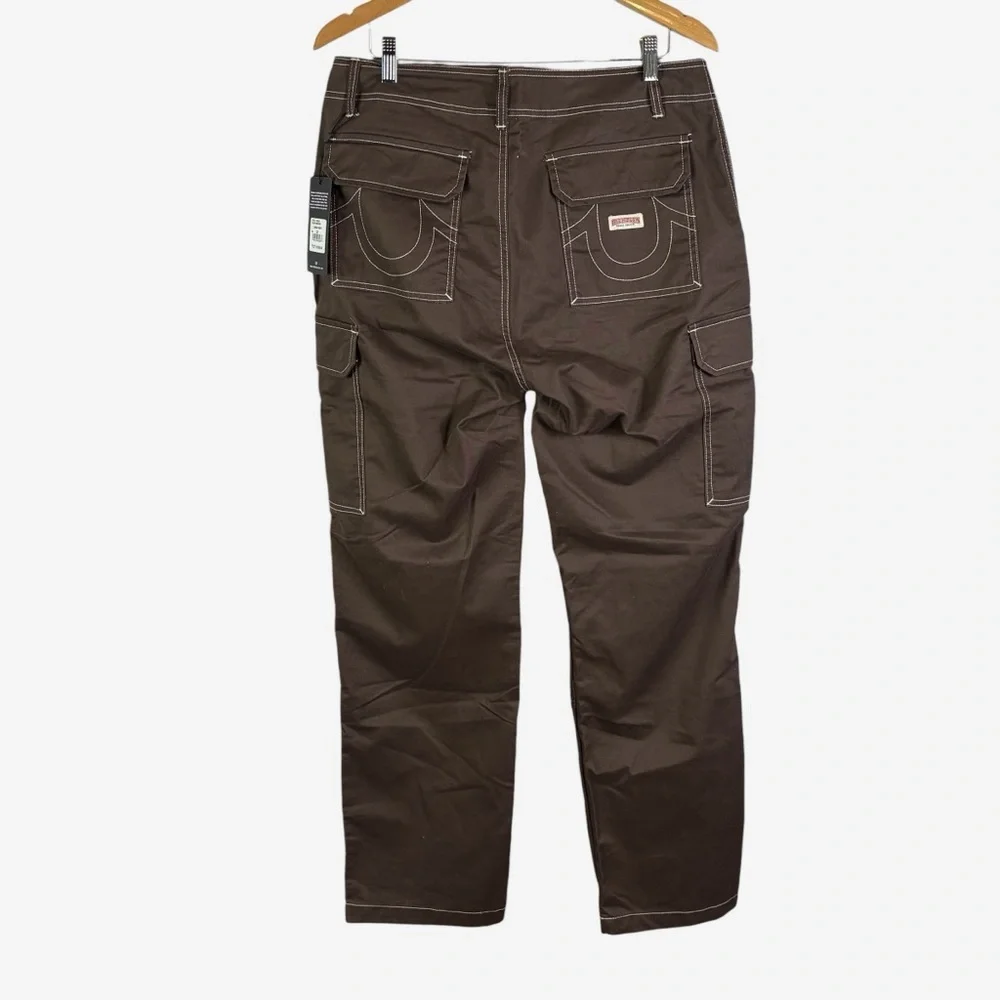 NEW True Religion Cargo Pants Mens Size 32 Bracken Brown Style 108335 (32x32)